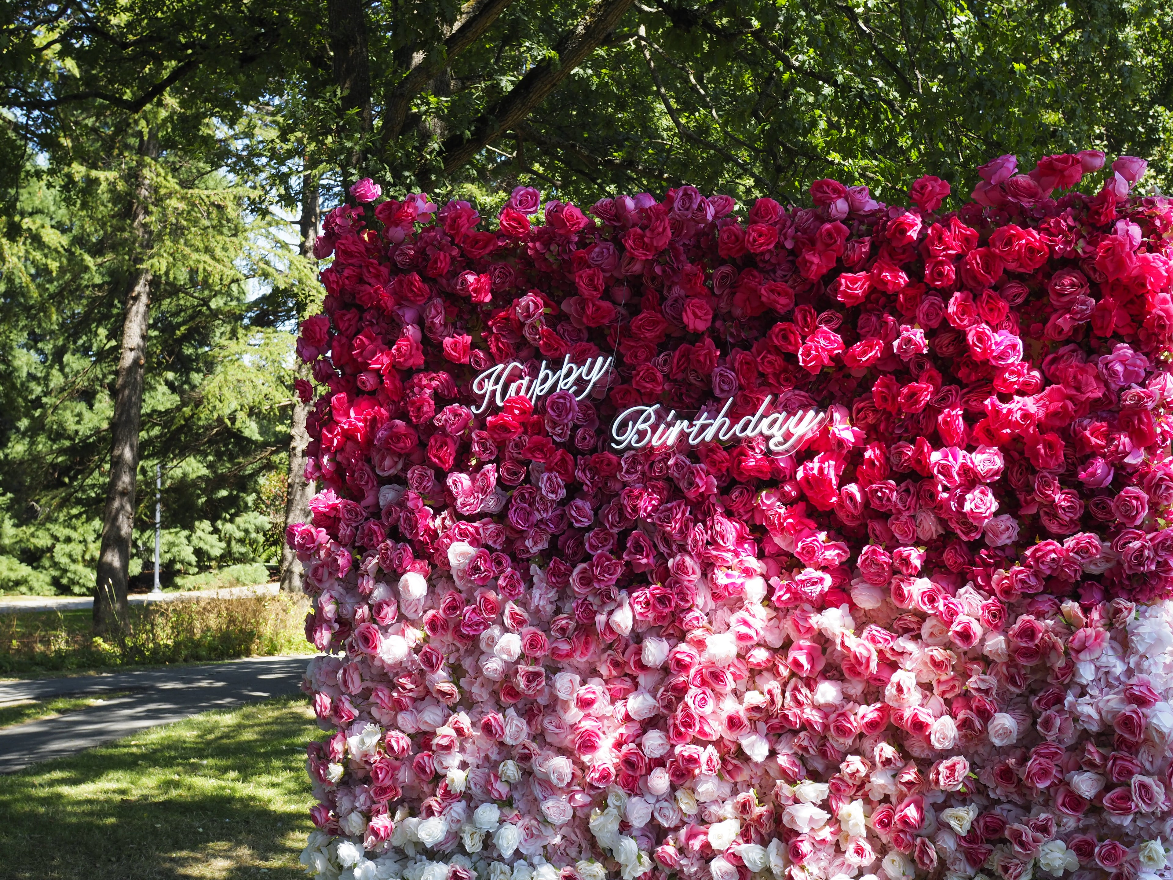 Faux Flower Collection- Pink Flower Wall