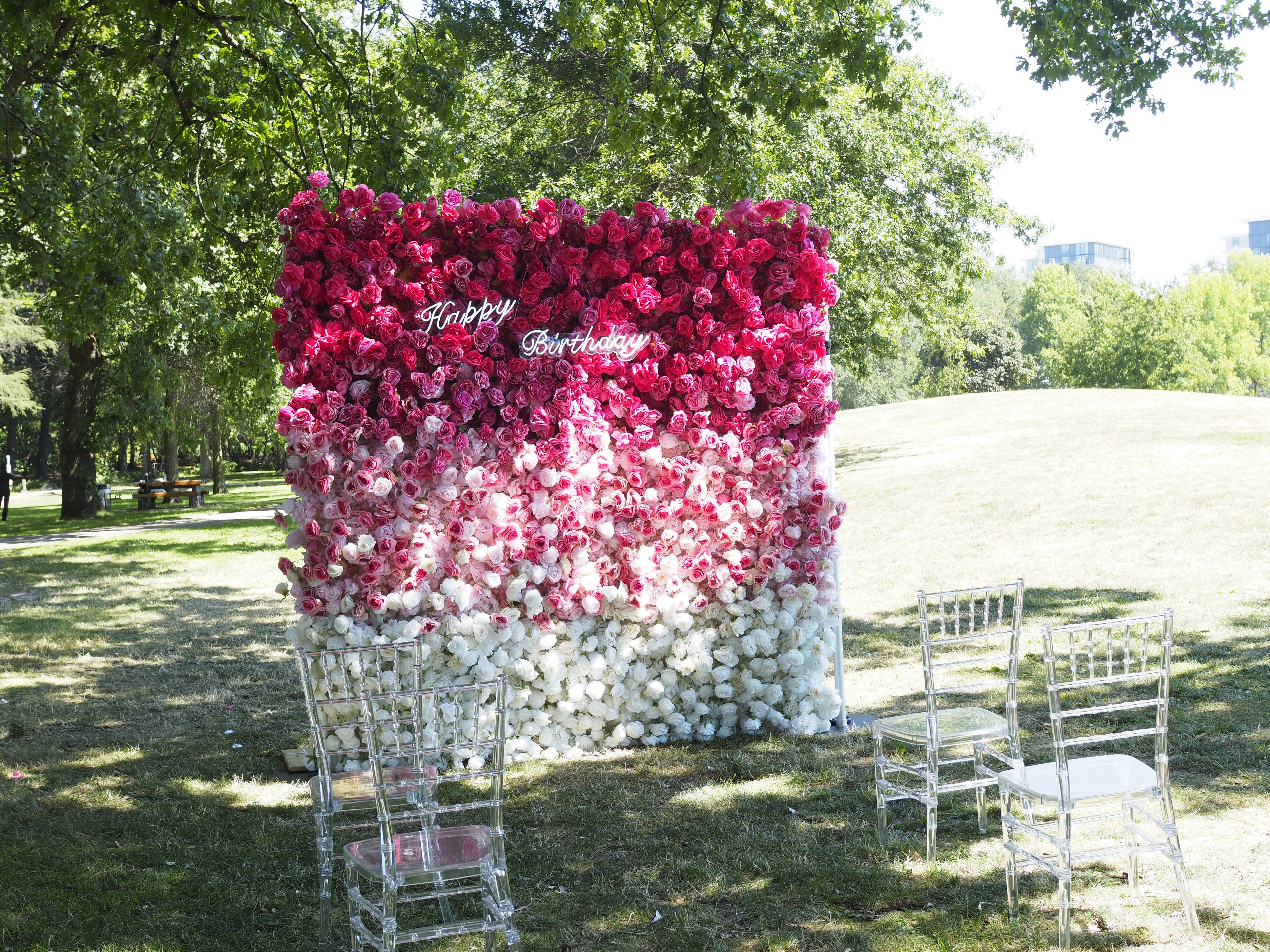 Faux Flower Collection- Pink Flower Wall