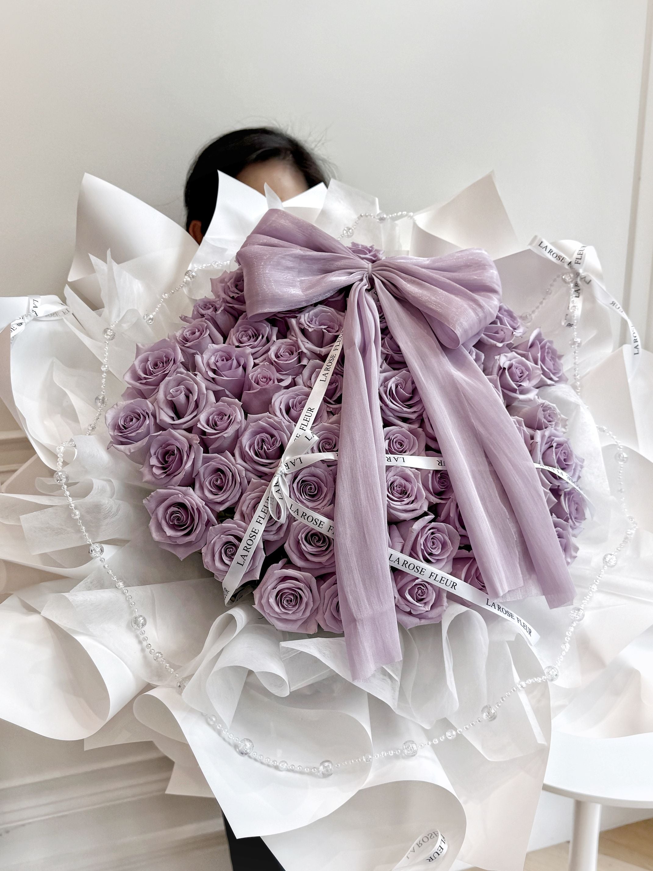 L2-Fancy Wrapping Light Purple Rose Bouquet