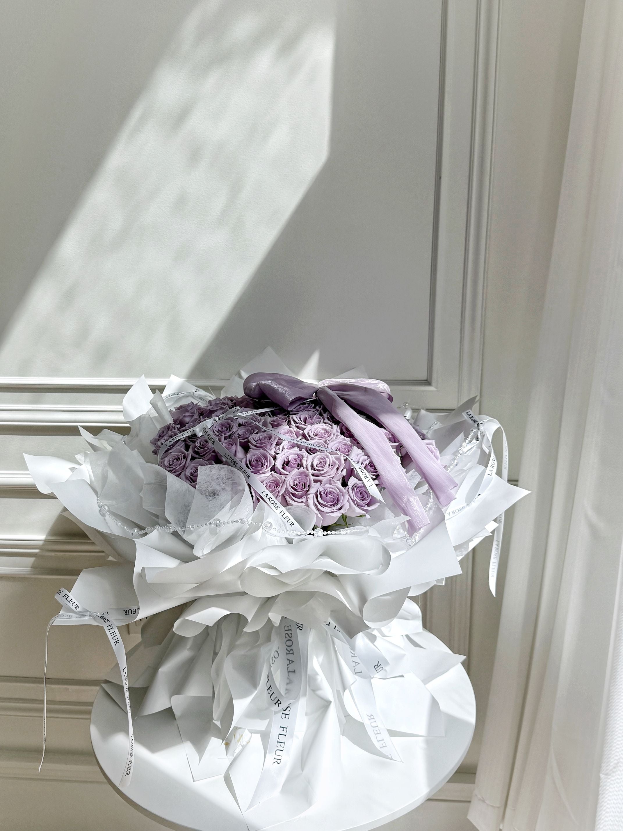 L2-Fancy Wrapping Light Purple Rose Bouquet