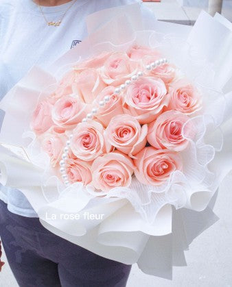 la rose L4-Pink Rose Bouquet (19st to 99 st) – La Rose Fleur