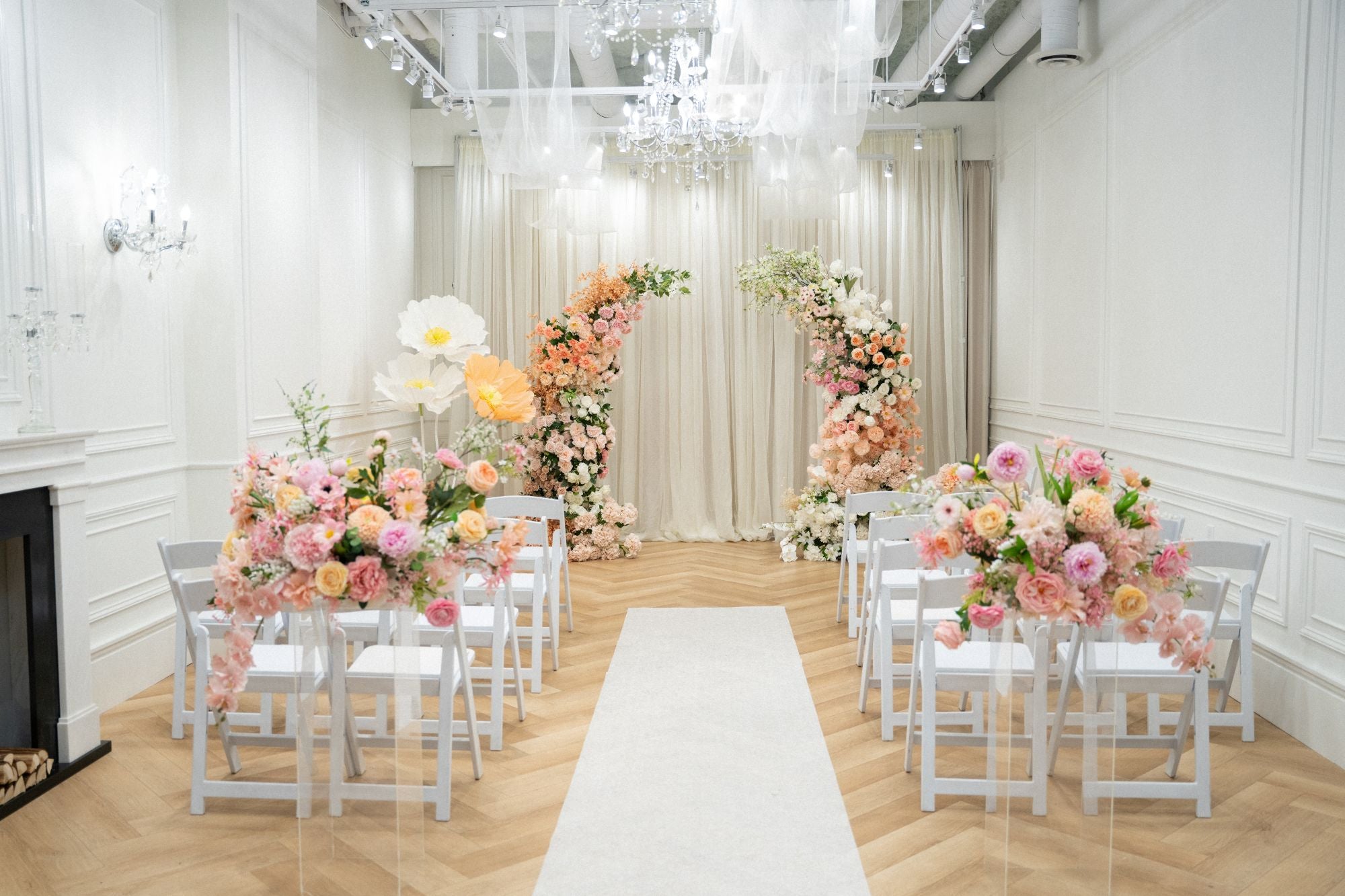 Faux Flower Arch Rental -Peach and Pink