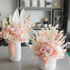 Light Pink Preserved Flowers on vase by La Rose Fleur