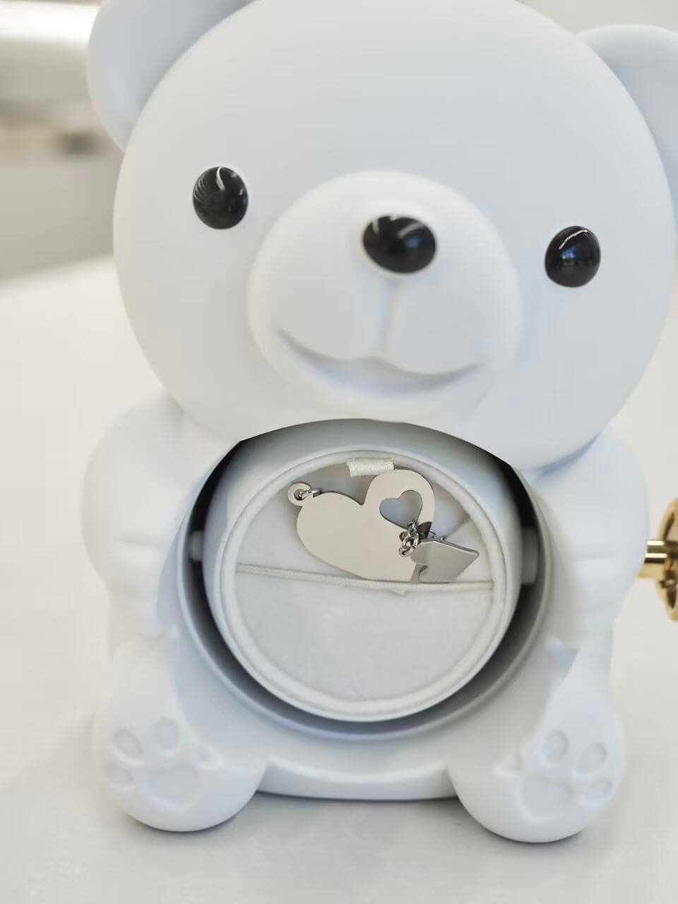 P13. BEAR Jewelry Gift Box with Red Preserved Rose