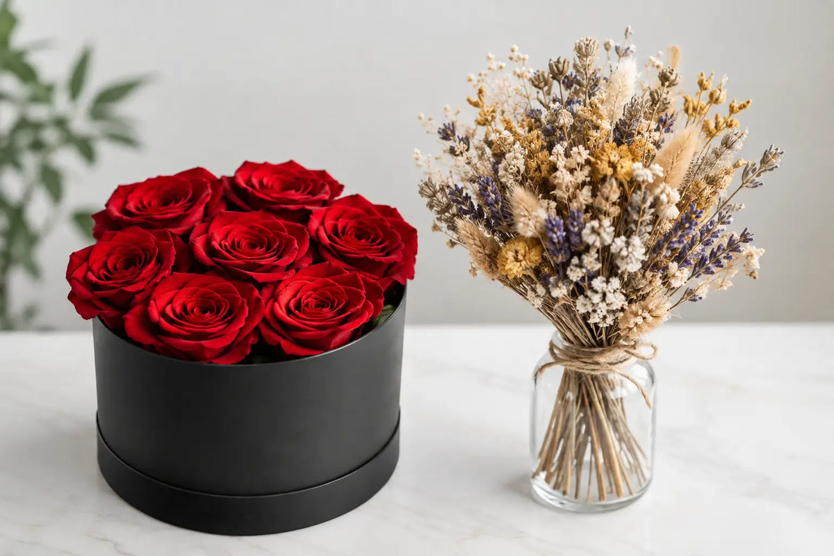Preserved Roses vs Dried Flowers Compared