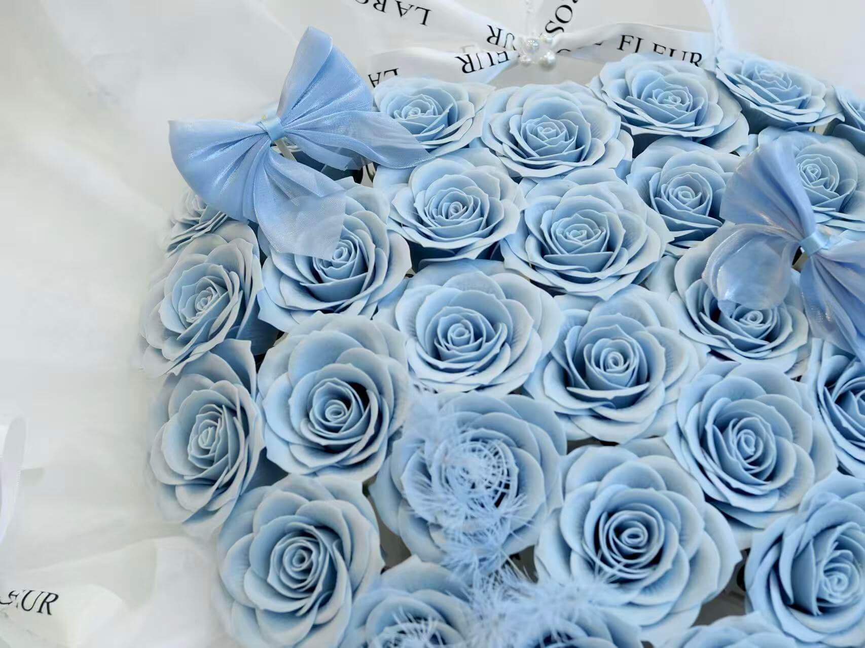 P17. Soap Roses Bouquet - 33 Stems of Blue SOAP Rose