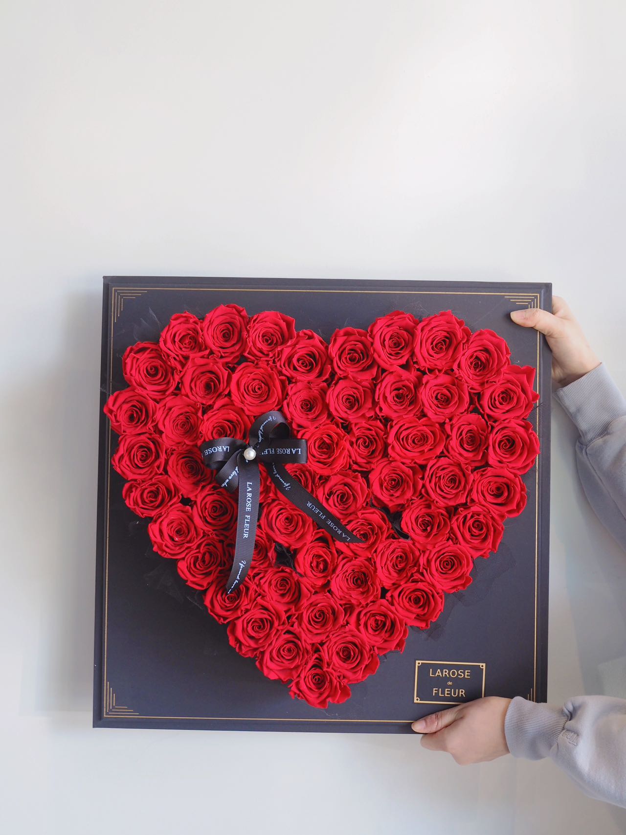 Heart-Shaped Preserved Red Rose Gift Box