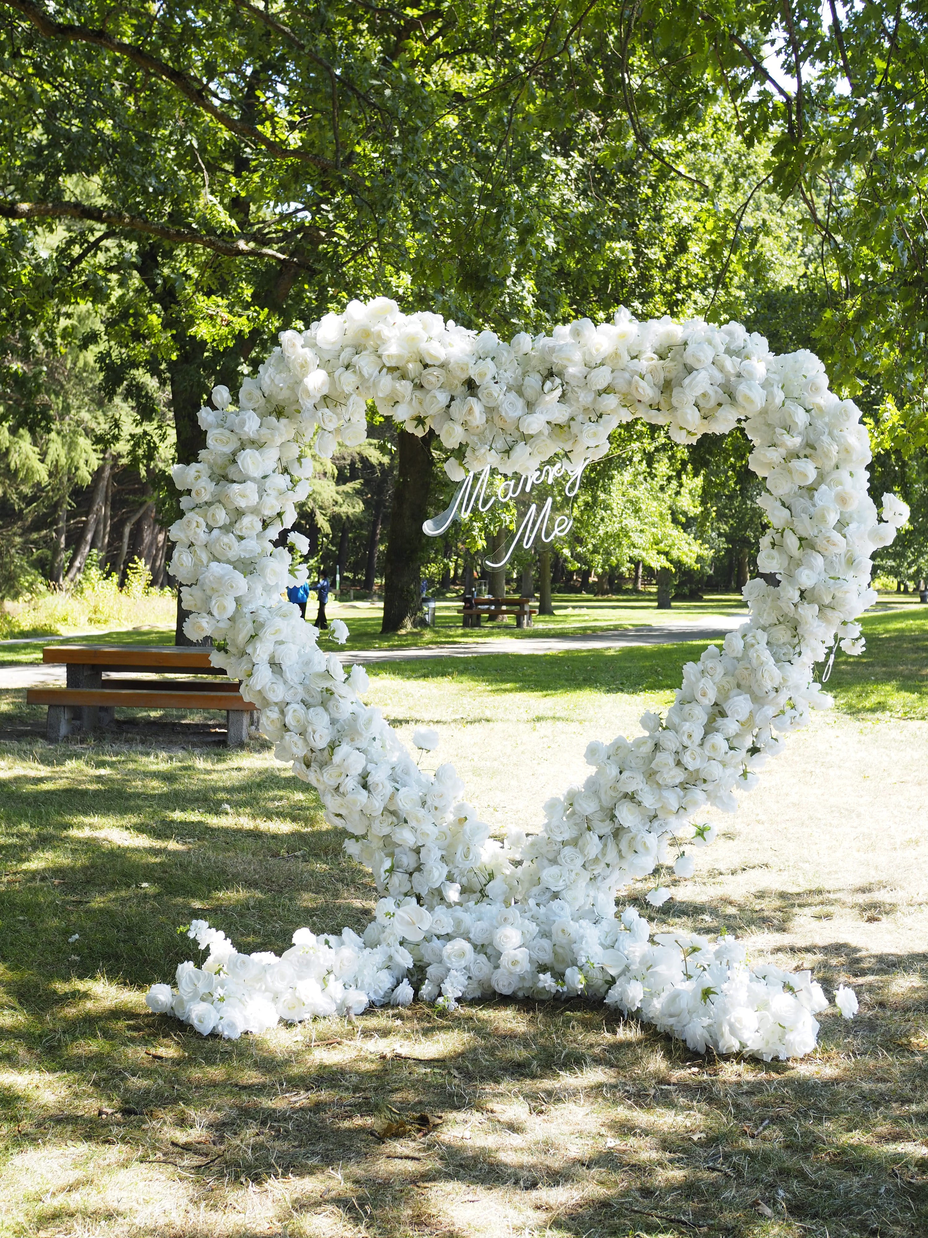 Faux Flower Collection-White Heart