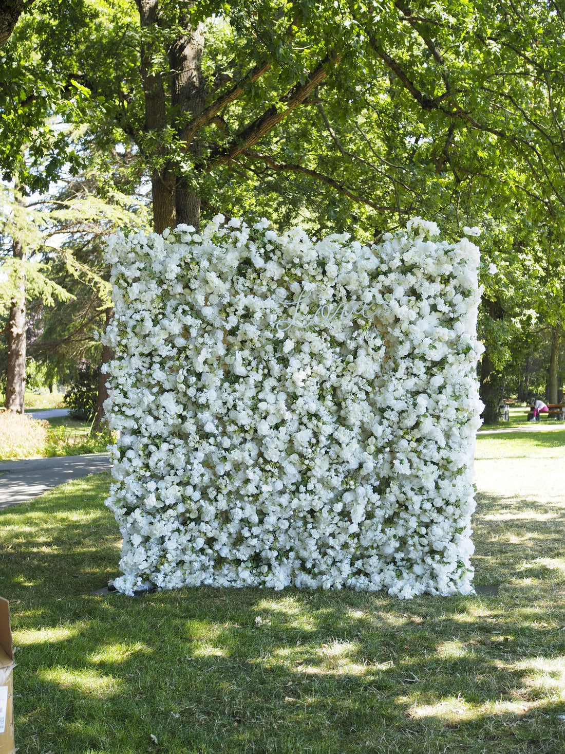 Faux Flower Wall-White