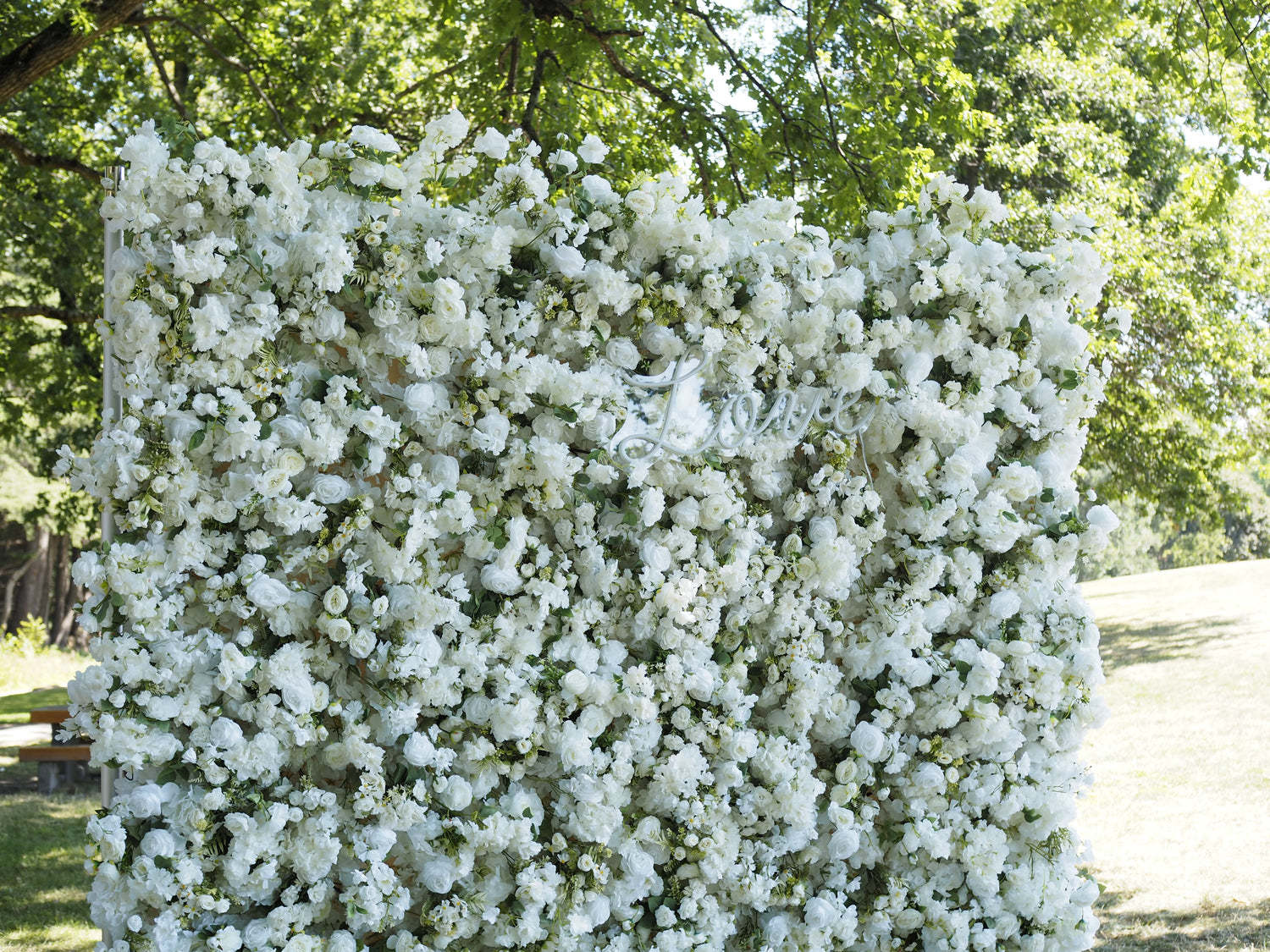 Faux Flower Wall-White
