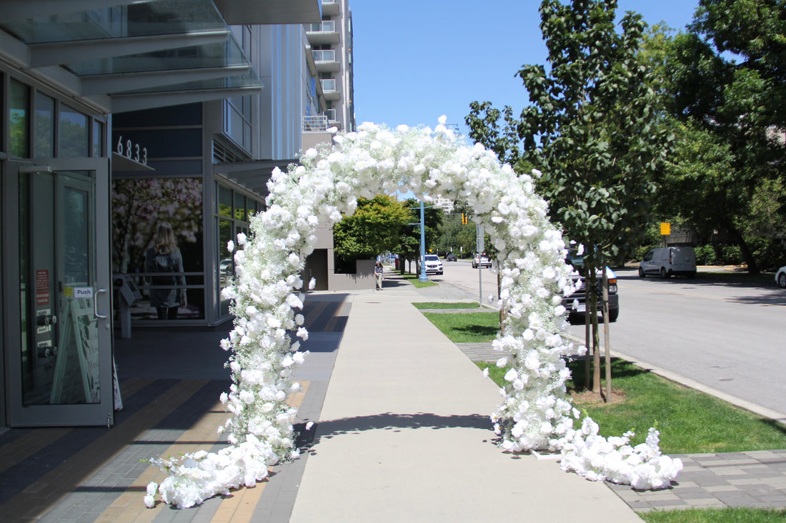 Faux White Flower Arch
