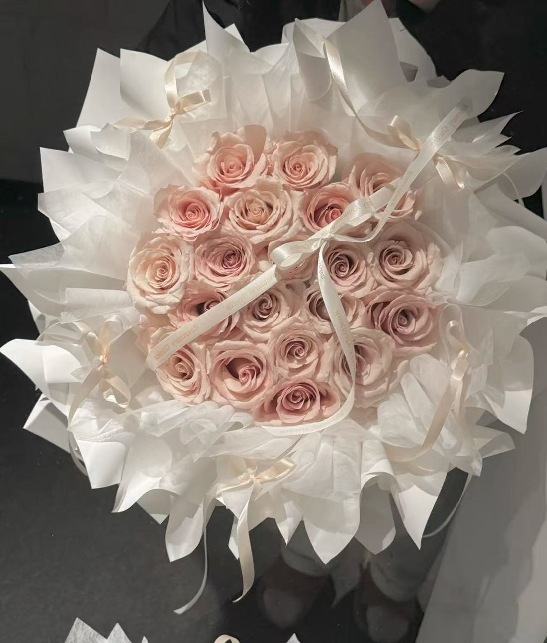 L2-Fancy Wrapping Quicksand Rose Bouquet