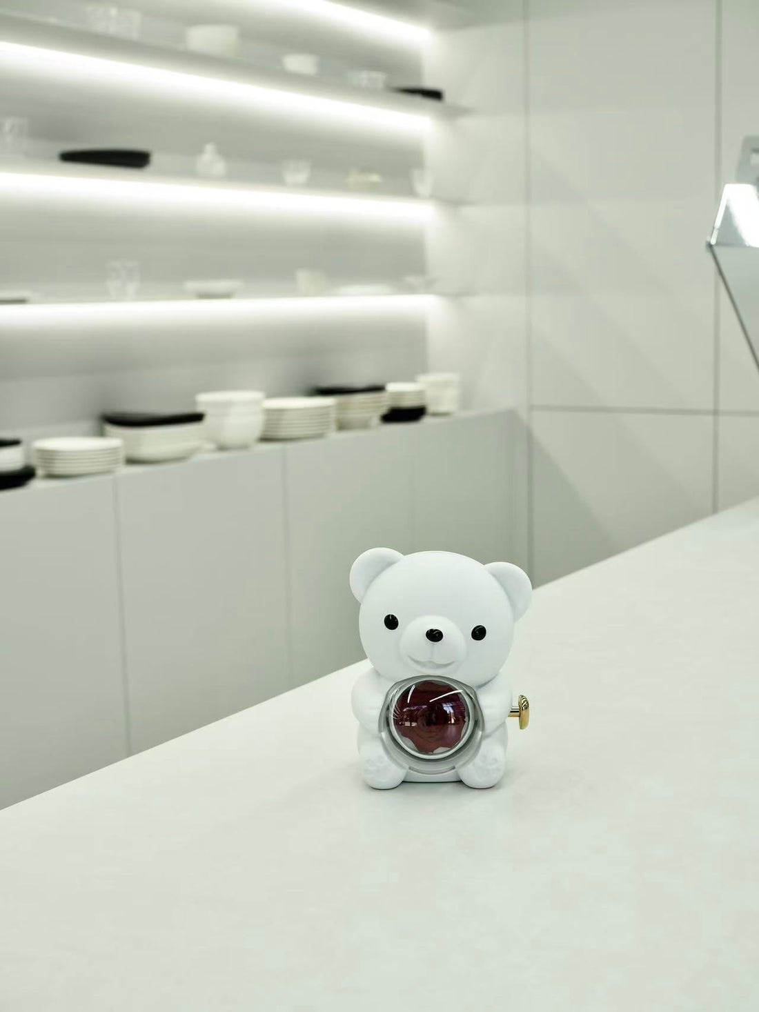 P13. BEAR Jewelry Gift Box with Red Preserved Rose