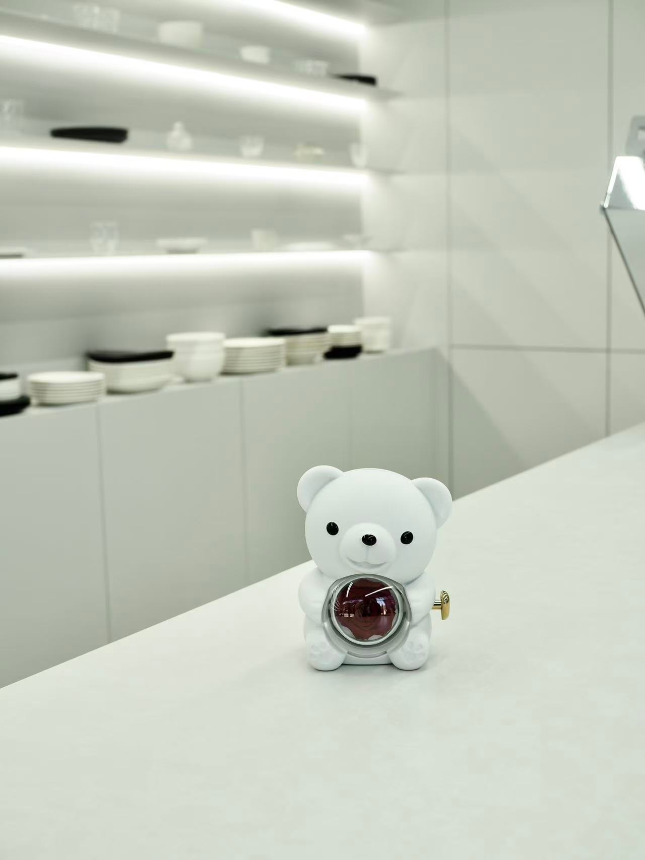 P13. BEAR Jewelry Gift Box with Red Preserved Rose