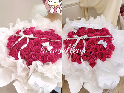 L2-Fancy Wrapping Dark Pink Rose Bouquet(preorder 1-2 weeks)