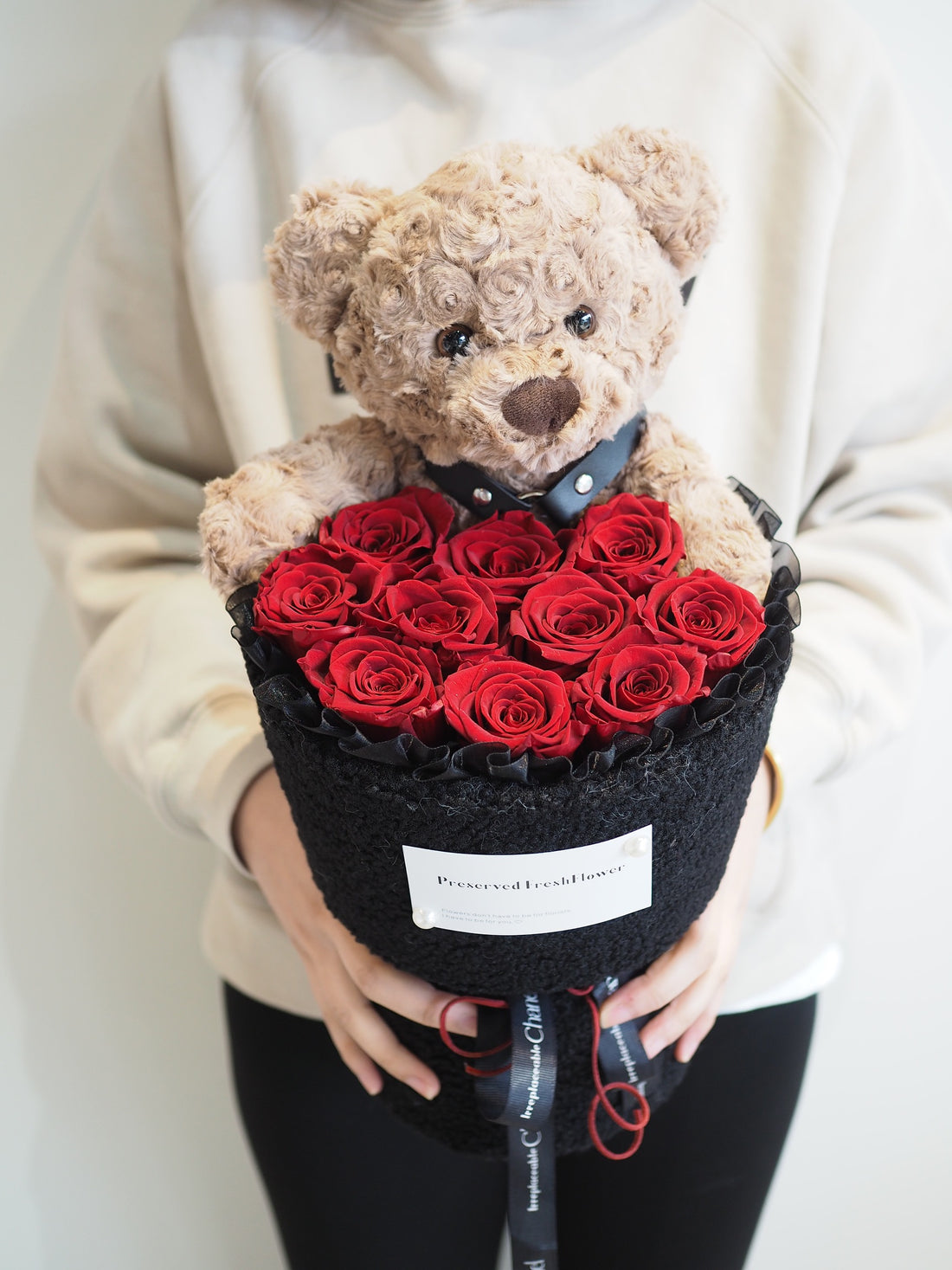 TEDDY BEAR Preserved Rose Bouquet