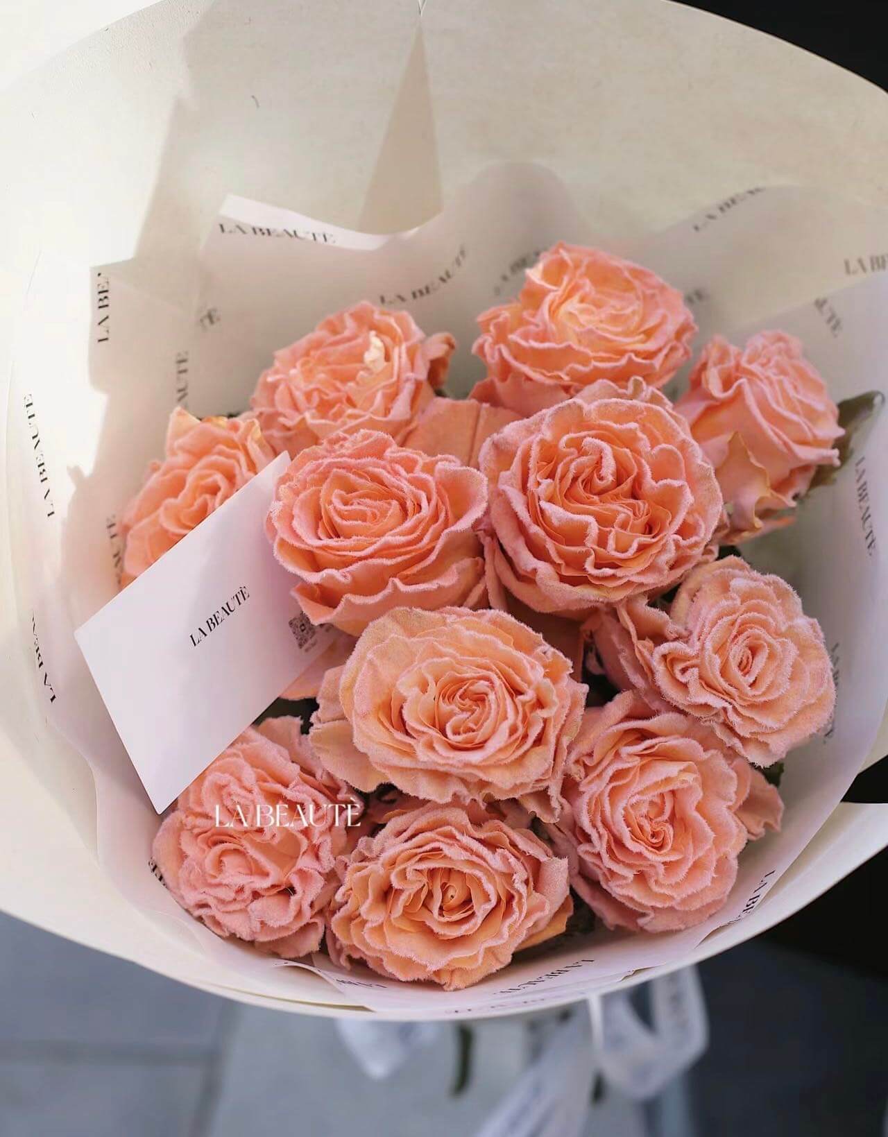 【NEW】Velvet Peach Tinted Rose Bouquet