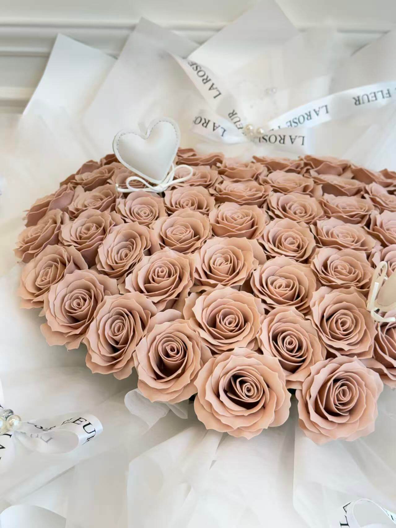 P16. Soap Roses Bouquet - 50 Stems of Cappuccino Color SOAP Rose